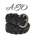 American Eagle Outfitters Accessories | Aeo Vintage American Eagle Outfitters Black Braided Leather Belt 32-34 | Color: Black/Silver | Size: Os