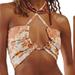 Free People Tops | Free People Summer Of Love Convertible Bandeau Bra Top Natural Floral Cream Xs | Color: Cream/Orange | Size: Xs