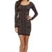 Free People Dresses | Intimately Free People Intarsia Bodycon Mini Dress Seamless Floral Gray Xs/S | Color: Black | Size: S