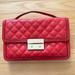 Michael Kors Bags | Michael Kors Red Quilted Leather Cross Body Purse Or Clutch | Color: Gold/Red | Size: 11x7 (1.5” Width)