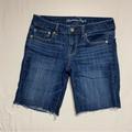 American Eagle Outfitters Shorts | American Eagle Outfitters Aeo Jean Shorts Women’s 10 Distressed Ripped Denim | Color: Blue | Size: 10