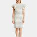 Ralph Lauren Dresses | Lauren Ralph Lauren Windowpane Jacquard Dress - Cream/Navy Size 2 | Color: Cream | Size: 2/Cream