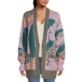 Free People Sweaters | Free People August Cardigan In Orchid Teal Combo Nwt - Size X-Small | Color: Red/Tan | Size: Xs