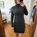 Athleta Dresses | Athleta Mesa Hybrid Turtleneck Dress Gray And Black Merino Wool Blend Small | Color: Black/Gray | Size: S