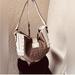 Coach Bags | Coach F11533 Logo Brown Canvas Light Beige Leather Buckle Flap Studded Hobo Bag | Color: Tan/White | Size: Os