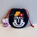 Disney Toys | Disney Minnie Mouse Fluffy Die Cut Drawstring Bag | Color: Black/Red | Size: 15cmx 15cm / 5.90 In X 5.90 In