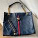 Gucci Bags | Gucci Authentic Rajah Large Leather Tote Bag With Detachable Mini Bag | Color: Blue/Red | Size: Os