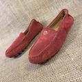 Coach Shoes | Coach Slip-On Loafer Driving Shoe Flats Suede Leather Amber Red Women's 7.5b | Color: Red/Tan | Size: 7.5