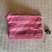 Victoria's Secret Bags | Guc Victoria's Secret Pink + Silver Striped Soft Zipper Pouch Cosmetics Bag | Color: Pink/Silver | Size: Os