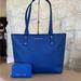 Michael Kors Bags | Michael Kors Jet Set Medium Tz Tote Handbag&Wallet Cobalt Blue Nwt Authentic | Color: Blue/Silver | Size: Os