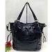 Coach Bags | Coach Audrey Dark Blue Patent Leather Zipper Closure Satchel Shoulder Bag Purse | Color: Blue | Size: Os