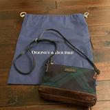 Dooney & Bourke Bags | Classic Dooney & Bourke Plaid Crossbody Bag With Brown Suede Trim/Black Strap | Color: Blue/Green | Size: 9 X 6 Inches Approximately