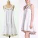 Anthropologie Dresses | Anthropologie Leifsdottir Leifnotes Hi-Lo White Eyelet Gold Beaded Dress, Sz 6 | Color: Gold/White | Size: 6