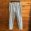 American Eagle Outfitters Jeans | American Eagle Outfitters Striped Blue + White High Rise Mom Jeans Size 4 | Color: Blue/White | Size: 4