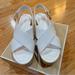 Michael Kors Shoes | Like New - Michael Kors Women Leather Jodi Mid Wedge Sandal Size 8 | Color: White | Size: 8