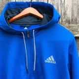Adidas Shirts | Adidas Zip Hoodie Jacket Waffle Weave Fleece-Backed Sz M No Signs Of Wear | Color: Blue/Gray | Size: M