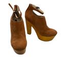 Anthropologie Shoes | Anthropologie Messeca New York Brown Nubuck Leather Platform Ankle Boots 8.5m | Color: Brown | Size: 8.5