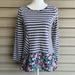 Anthropologie Tops | Anthropologie Postmark Fairley Mixed Print Tunic Top - Size Small | Color: Blue/Pink | Size: S