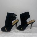 Coach Shoes | Coach, Black Suede, Open Toe Shoe. Size 7 | Color: Black | Size: 7