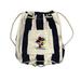 Disney Bags | Disney Vtg Y2k Embroidered Striped Canvas Drawstring Cinch Sack Bucket Backpack | Color: Blue/Cream | Size: Os