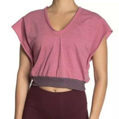 Free People Tops | Free People Happy Camper Tee Cropped Top Pink Large | Color: Pink | Size: L