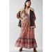 Free People Dresses | Free People Golden Hour Maxi Dress In Tea Combo Size Large | Color: Brown/Red | Size: Large