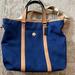 Coach Bags | Coach Canvas Tote - Dark Blue And Tan | Color: Blue/Tan | Size: Os