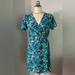 J. Crew Dresses | Lovely J Crew Floral Wrap Dress In Teal Flowers Size 4. #5 | Color: Blue/Red/White | Size: 4