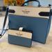 Kate Spade Bags | Kate Spade Medium Compact Bag And Wallet Never Used! | Color: Blue/Cream | Size: Os
