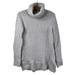 J. Crew Sweaters | J. Crew Turtleneck Cable Knit Pullover Sweater Gray Merino Wool Blend Women's S | Color: Gray | Size: S