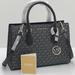 Michael Kors Bags | Michael Kors Sheila Medium Center Zip Satchel Bag Color: Black / Silver Nwt | Color: Black/Silver | Size: Various