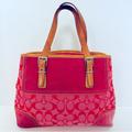 Coach Bags | Coach Jacquard Signature Bag Hot Pink Pre Owned Authentic | Color: Pink | Size: Os