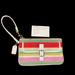 Coach Bags | Coach Hamptons Multicolor Striped Twill Wristlet 40509 Zipper Casual Purse | Color: Green/Red | Size: Os