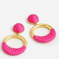 J. Crew Jewelry | J Crew Faux-Raffia-Wrapped Hoop Earrings, Nwt | Color: Pink | Size: Os