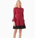 Kate Spade Dresses | Kate Spade Colorblock Bell Sleeve Ponte Dress Cranberry Cocktail/Black Large | Color: Black/Red | Size: L