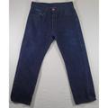 Levi's Jeans | Levis 501 Men's Button Fly Jeans Neon Pink Tag Dark Blue Denim 33 X 30 | Color: Blue | Size: 33