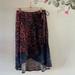 Anthropologie Skirts | Anthropologie Maeve Wrap Floral Knit Knit Skirt, High-Low Hem, Size Xs | Color: Blue/Orange | Size: Xs