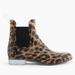 J. Crew Shoes | J Crew Chelsea Rain Boots Cheetah Rubber Slip On Animal Print Booties | Color: Brown/Tan | Size: 6