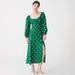 J. Crew Dresses | J.Crew Green Sweetheart Long-Sleeve Midi Dress In Polka Dot | Color: Green/White | Size: 6