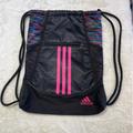 Adidas Bags | Adidas Black & Pink Utility Drawstring Backpack | Color: Black/Pink | Size: Os