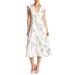 Free People Dresses | Free People Womens White Floral Sleeveless V Neck Tea-Length Shift Dress 0 | Color: White | Size: 0