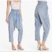 Free People Jeans | Free People Mover Shaker High Waist Pleated Cropped Paper Bag Jeans Blue Women 2 | Color: Blue | Size: 2