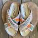 Free People Shoes | Free People Wildflowers Crossband Sandals Patched Kantha Women’s Size 9.5 | Color: Orange/Tan | Size: 9.5