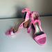 Lilly Pulitzer Shoes | Lilly Pulitzer Women's Hot Pink & White Floral Print Ankle Tie Heels Size 7 | Color: Pink/White | Size: 7