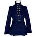 Free People Jackets & Coats | Free People Blue Peplum Military Style Pea Coat Jacket Wool Size 4 | Color: Blue | Size: 4
