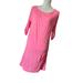 Lilly Pulitzer Dresses | Lilly Pulitzer Solid Hot Pink 3/4” Sleeve Cotton Knit Casual Dress Size Small | Color: Pink | Size: S