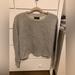 American Eagle Outfitters Tops | American Eagle Grey Cropped Fleece Crew Neck Sweatshirt | Color: Gray/White | Size: M