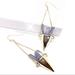 Anthropologie Jewelry | Anthro Gold Plated Blue Fairy Aura Quartz Point Gemstone Crystal Earri | Color: Blue/Gold | Size: Os