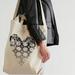 Free People Bags | Free People Going Places Graphic Canvas Tote Bag Nwot 18” X 18”X 6” | Color: Black/Cream | Size: 18” X 18” X 6”