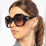 Gucci Accessories | Gucci Gg0875s-002 62 Sunglass Woman Injection Havana Sunglasses | Color: Black/Brown | Size: Os